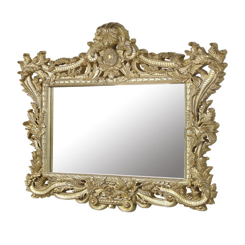 A&J Homes Studio Jeramee Traditional Mold Carving Mirror in Gold | Wayfair